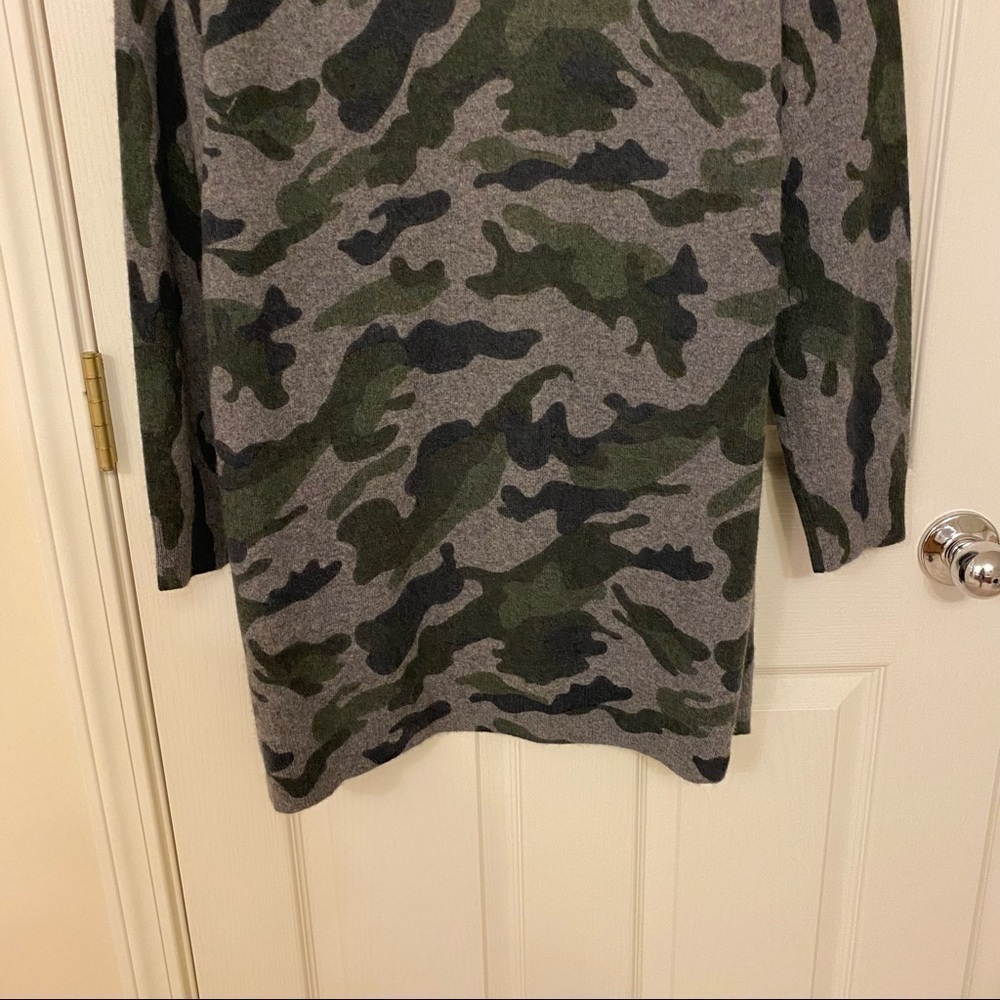 MAGASCHONI Cashmere Camo Open Front Cardigan in Olive Camo Size L - Picture 10 of 11